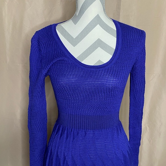Missoni Blue Knit Long Sleeve Dress - Picture 3 of 9